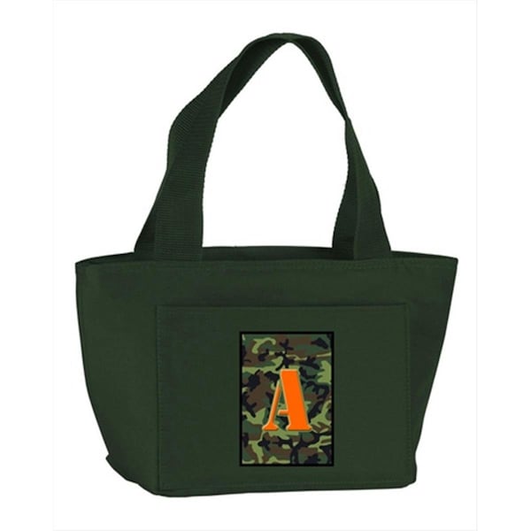 Beyondbasketball Monogram Letter A - Camo Green Zippered Insulated School Washable and Stylish Lunch Bag Cooler BE2924885 - main